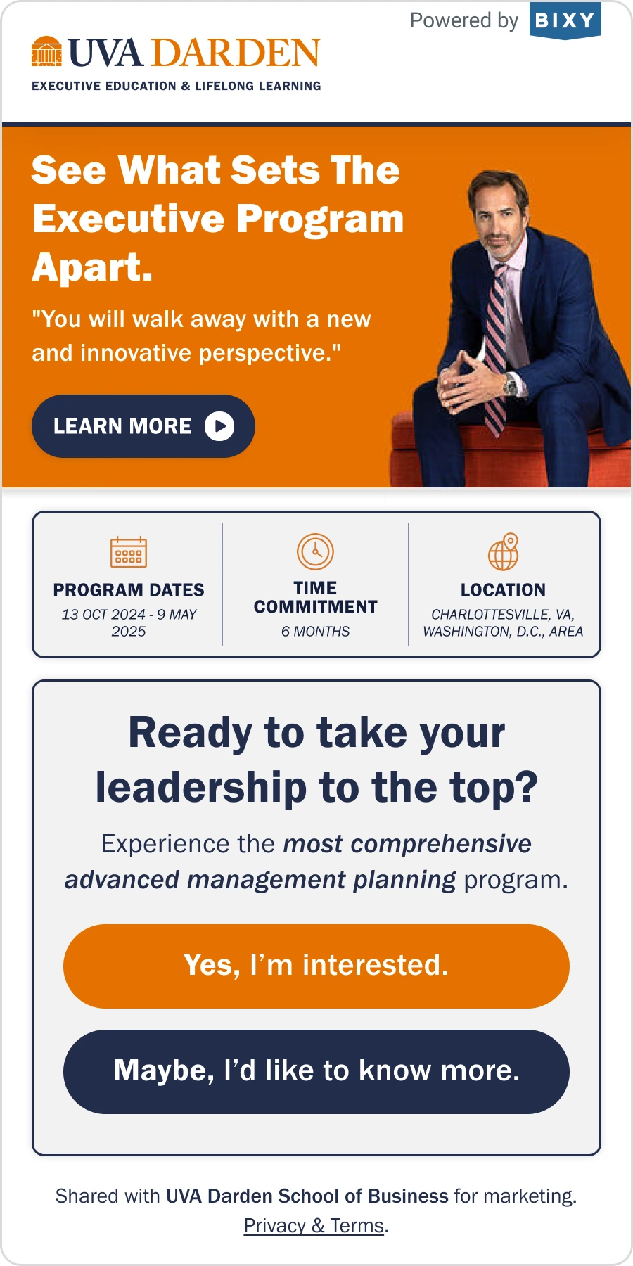 UVA Darden: the executive education unit, with programme facts and two ways to answer
