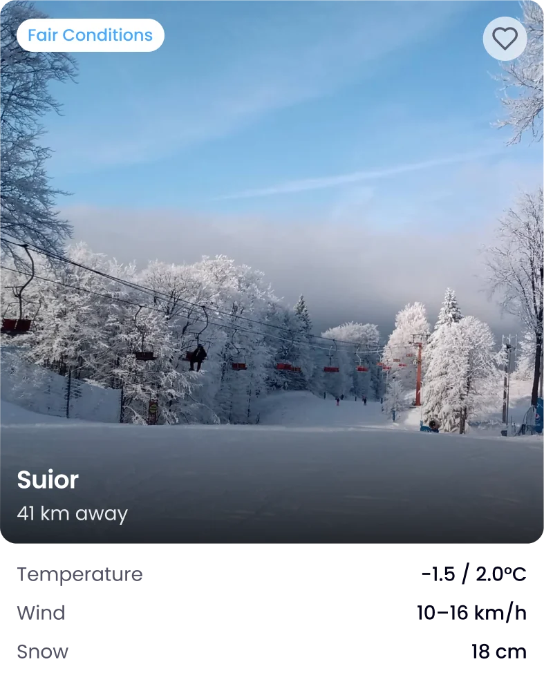 Suior: fair conditions, minus 1.5 degrees, 10 to 15 km/h wind and 18cm of snow