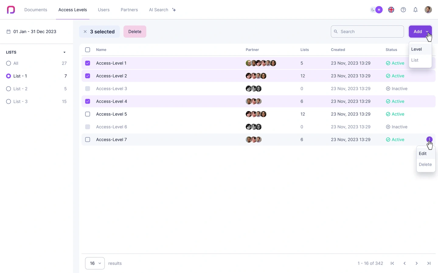 Portal: a document opened, with its extracted data alongside